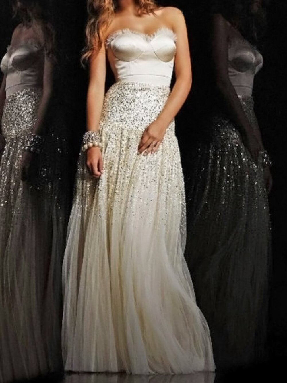 Sherri Hill Sequin Tulle Corset Gown